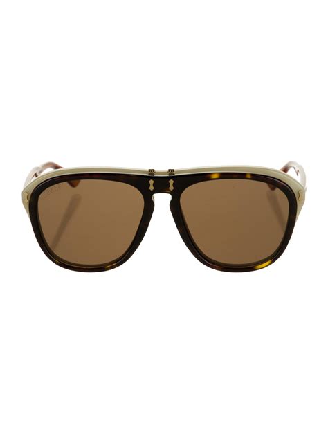 gucci flip up sunglasses|Gucci 55mm round sunglasses.